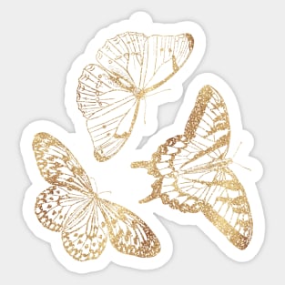 Elegant Gold Glitter Butterfly Sticker